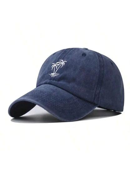 New Fashion Unisex Washed Cotton Cap Coconut Tree
