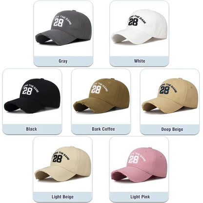 High Quality Number 28 3D Embroidery Cotton Adjustable Baseball Cap Sun Hat Trucker Caps Dad Hat