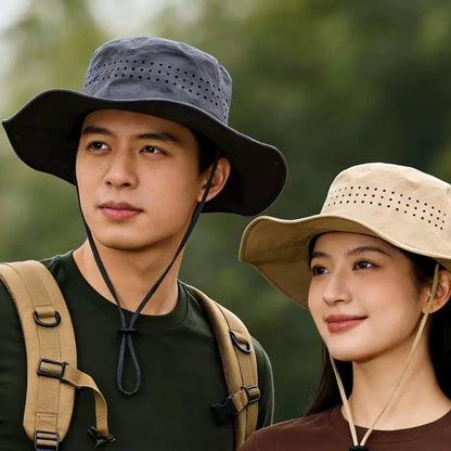 Breathable Wide Brim Quick-Dry Sun Protection Bucket Hat