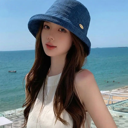 Foldable Wide Brim Breathable Summer Bucket Hat