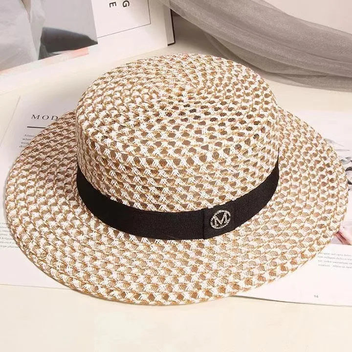 New Summer Sun Hat Women's French Retro Thin High Size 56-58cm