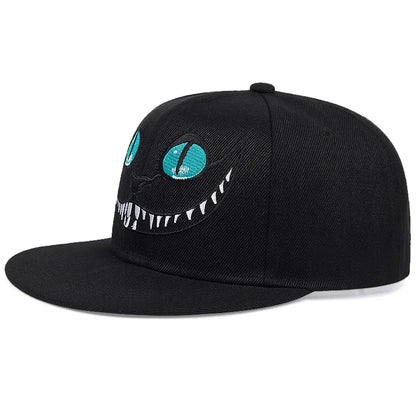 Cartoon Cat Embroidered Hip Hop Snapback Cap