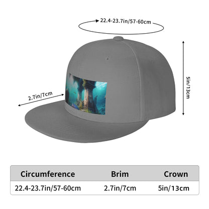 Old City Ruins Vintage Flat Brim Snapback Cap