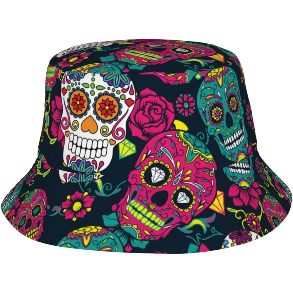 Mexican Skull Fisherman Cap Hip Hop Bucket Hat