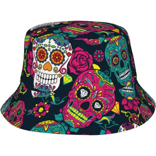 Mexican Skull Fisherman Cap Hip Hop Bucket Hat