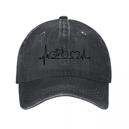 Bicycle Heartbeat Cycling Art Baseball Cap