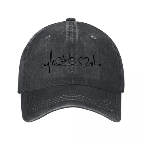 Bicycle Heartbeat Cycling Art Baseball Cap