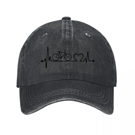 Bicycle Heartbeat Cycling Art Baseball Cap