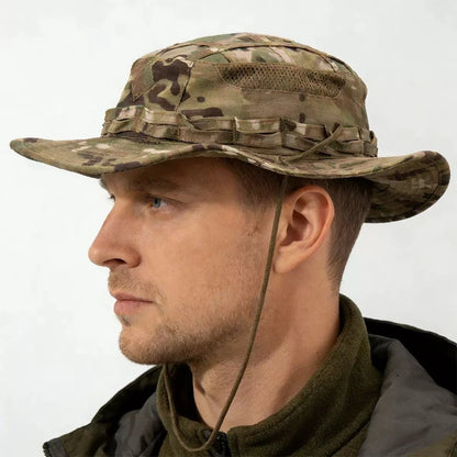 Tactical Square Pocket Outdoor Fishing Bucket Hat