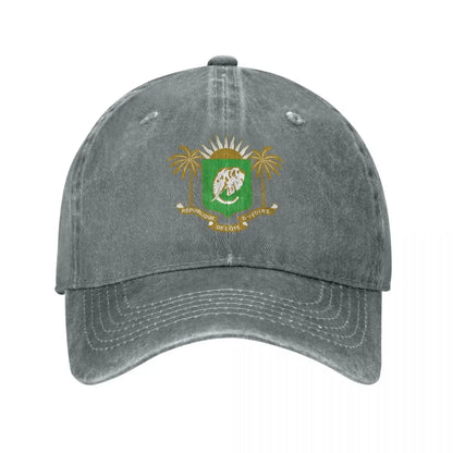 Men Baseball Cap Cote Emblem Charcoal Washed Denim