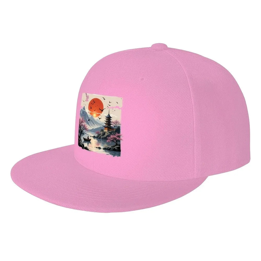 Cherry Blossom Pagoda Outdoor Streetwear Snapback Cap