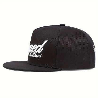 Stoned Letter Embroidered Hip-Hop Snapback Cap