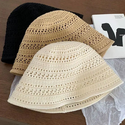 Women Hollow Crochet Fisherman Bucket Hat