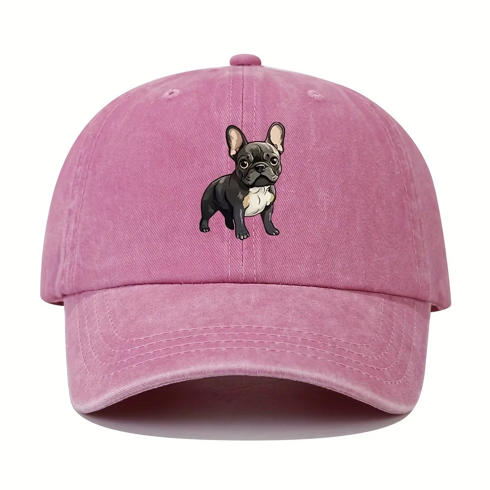 Retro French Bulldog Dad Baseball Cap