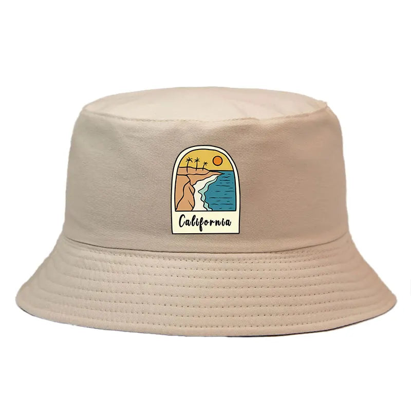 California Sun Beach Pattern Reversible Bucket Hat