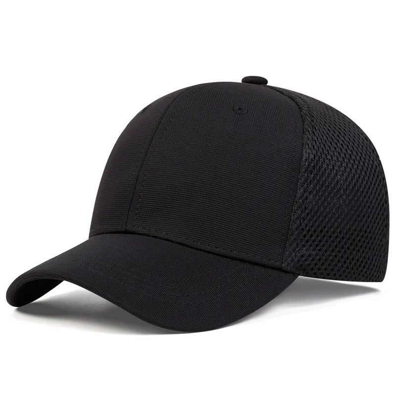 Summer Breathable Stretch Hats Fitted Solid Color Baseball Cap