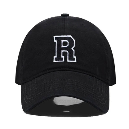 Initial Letter A-Z Embroider Baseball Cap For Men Women High Quality Soft Cotton Fashion Team Sport Visors Snapback Caps
