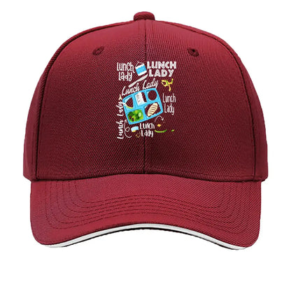 Milk Lunch Lady School Cafeteria Tray Food Graphic Sandwich Baseball Cap
