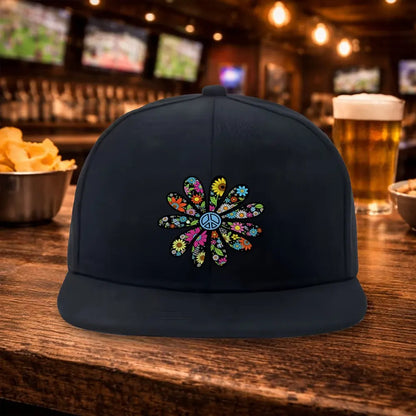 Peace Floral Streetwear Snapback Cap
