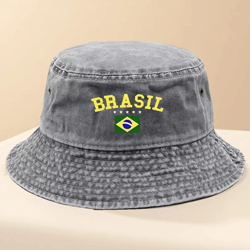 Brazil Print Lightweight Bucket Hat Outdoor Fashion Cap