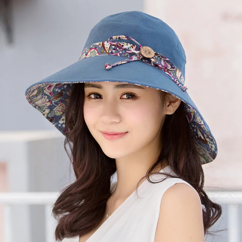 Korean Style Windproof Breathable Panama Bucket Hat