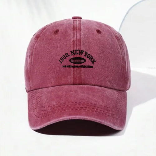 Vintage Letter Print Washed Baseball Cap