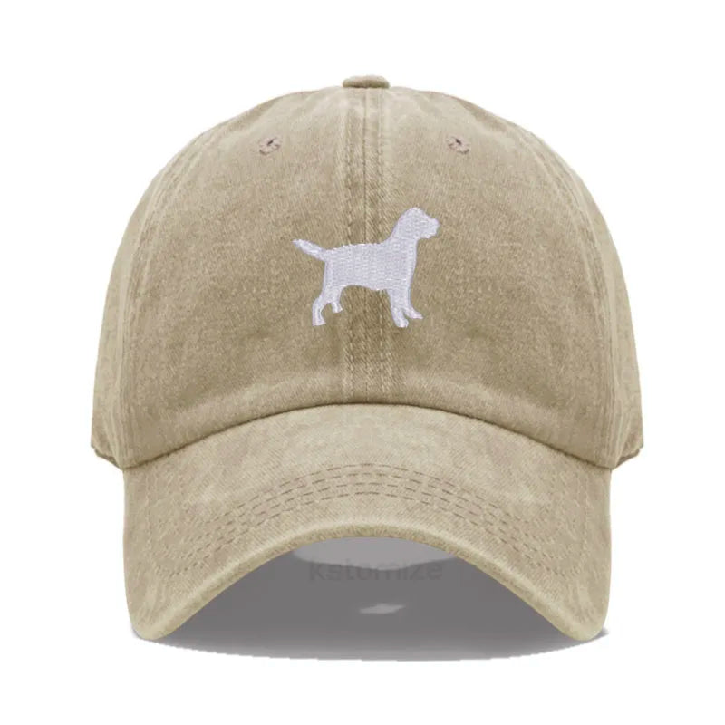 Dog Embroidered Soft Cotton Baseball Cap