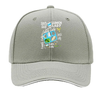 Milk Lunch Lady School Cafeteria Tray Food Graphic Sandwich Baseball Cap