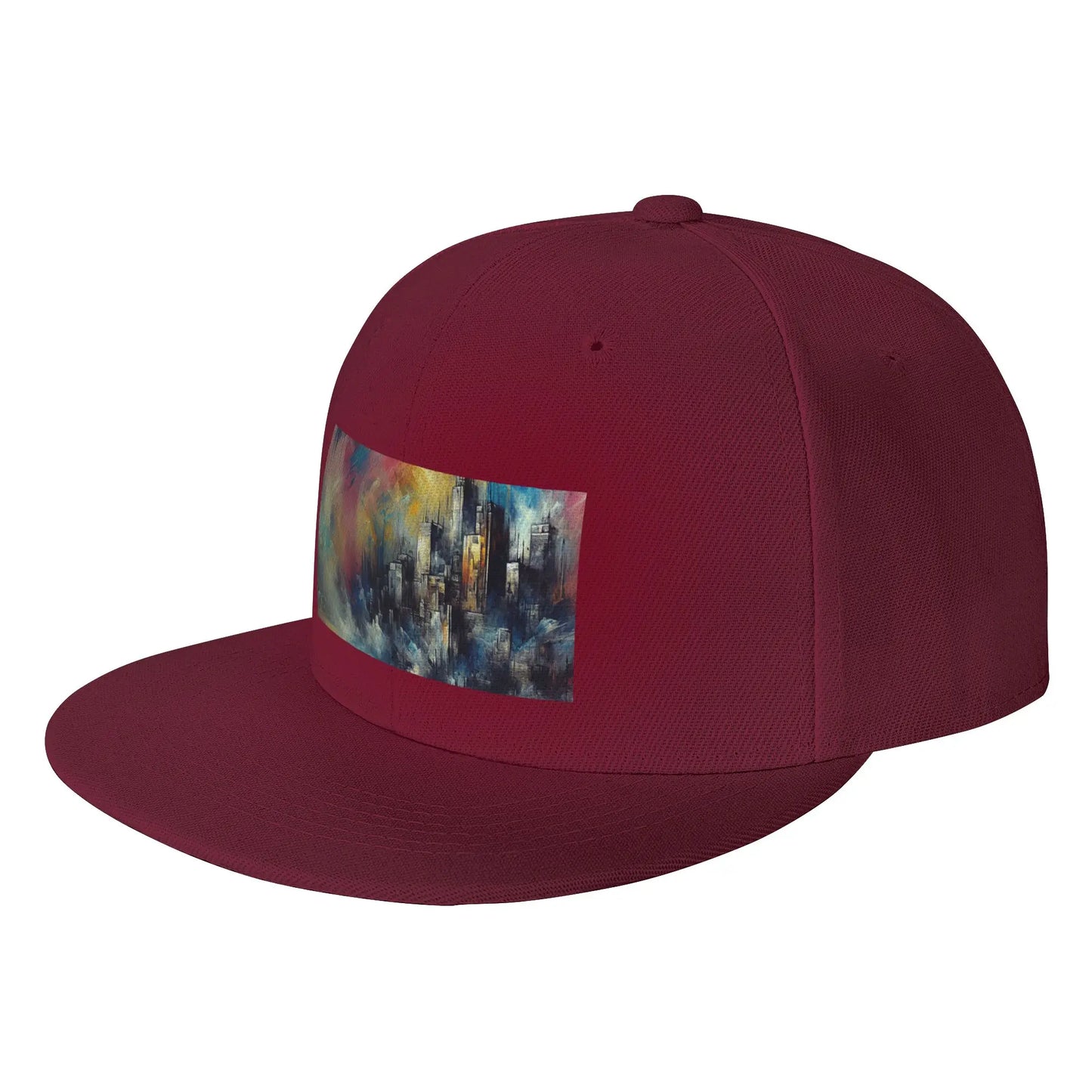 Fashion Watercolor Seaside City Abstract Snapback Cap