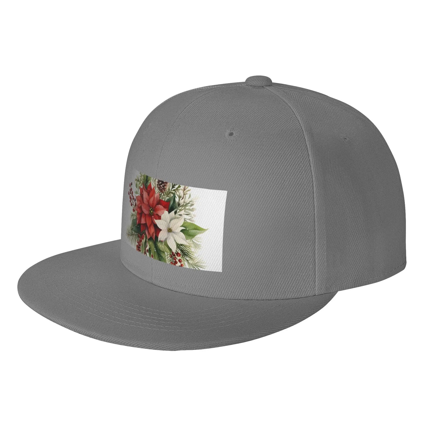 Christmas Floral Bouquet Snapback Cap
