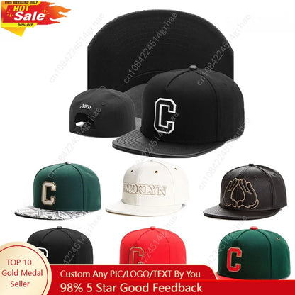 C Letter Embroidered Knight Snapback Cap