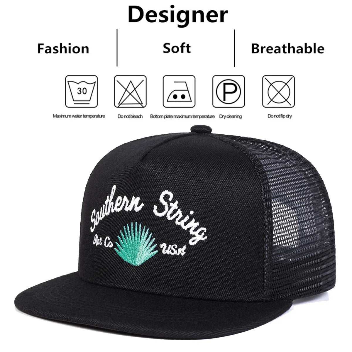 Unisex Embroidery Hip- Hop Net Hats Spring Summer Outdoor