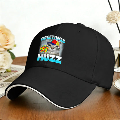 Greetings Huzz Cat Meme Outdoor Trucker Baseball Cap