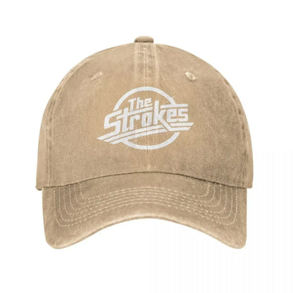 Strokes Rock Music Washed Baseball Cap
