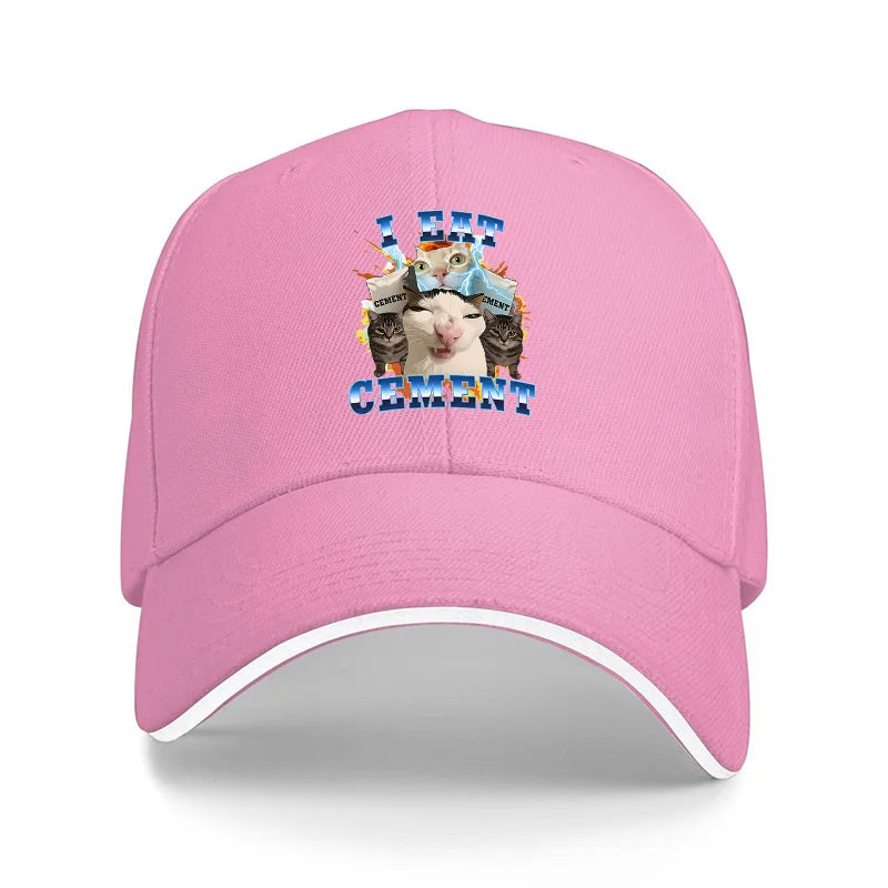 I Eat Cement Cat Baseball Cap