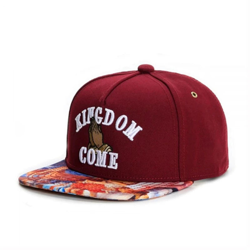 Leather Letter Embroidered Hip-Hop Snapback Cap