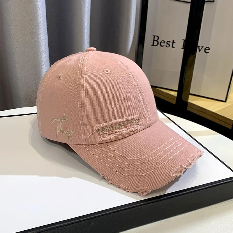 New Celebrity Fashion Embroidery Hole Sunscreen Baseball Cap Women