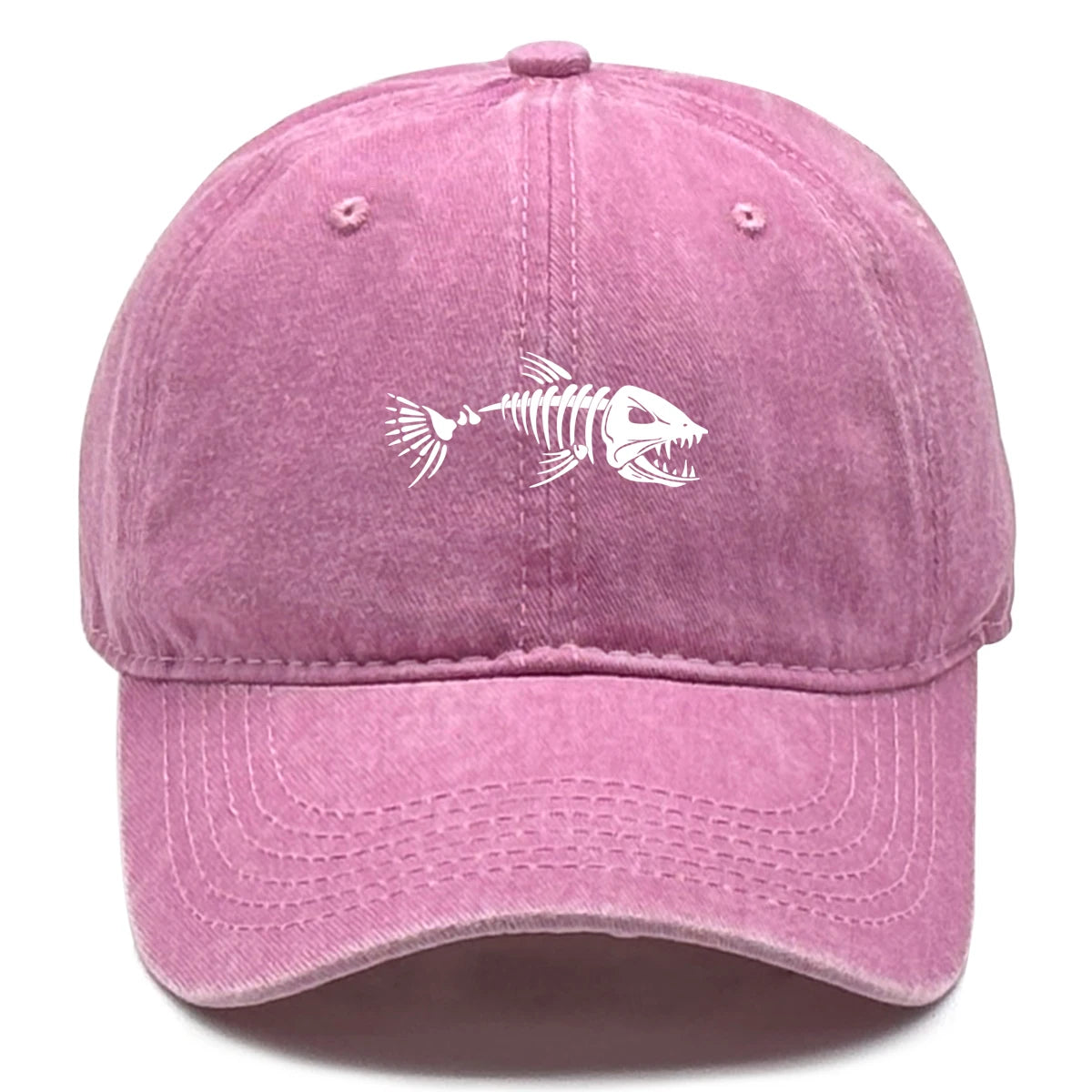 White Fish Bones Distressed Baseball Cap