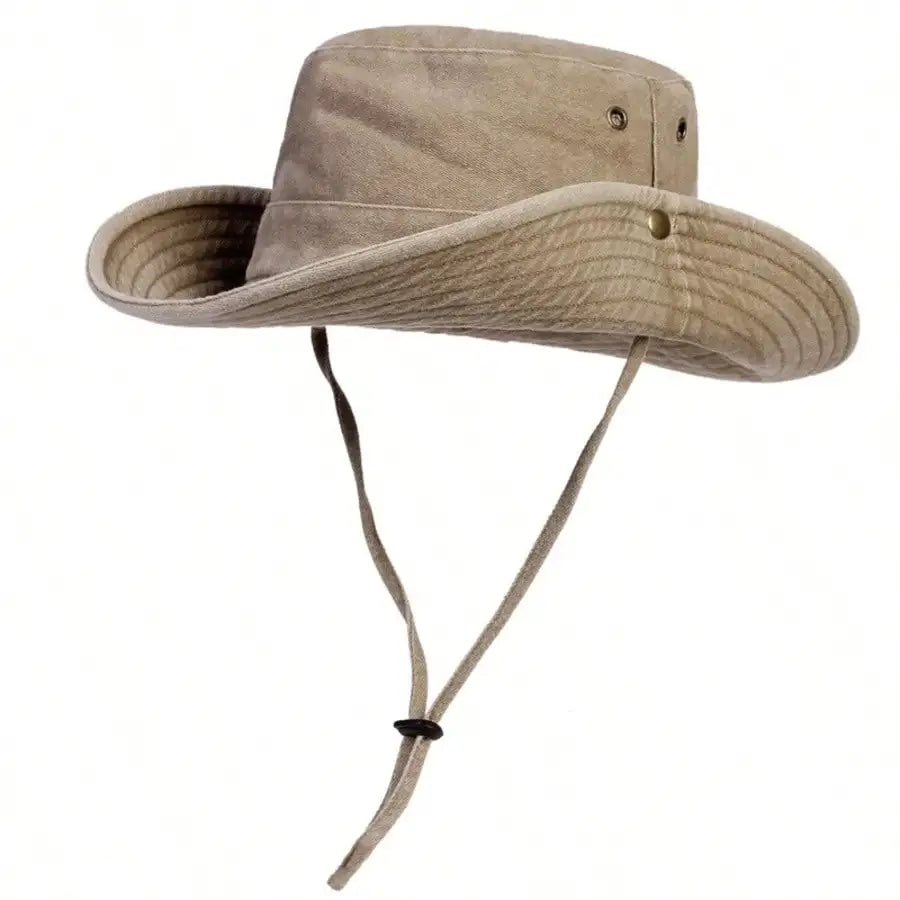 Men Big Eaved Washed Bucket Hats