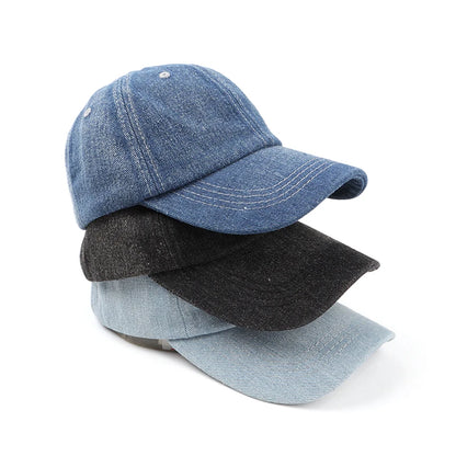 Fashion Denim Baseball Cap For Women Men Solid Color Adjustable Outdoor