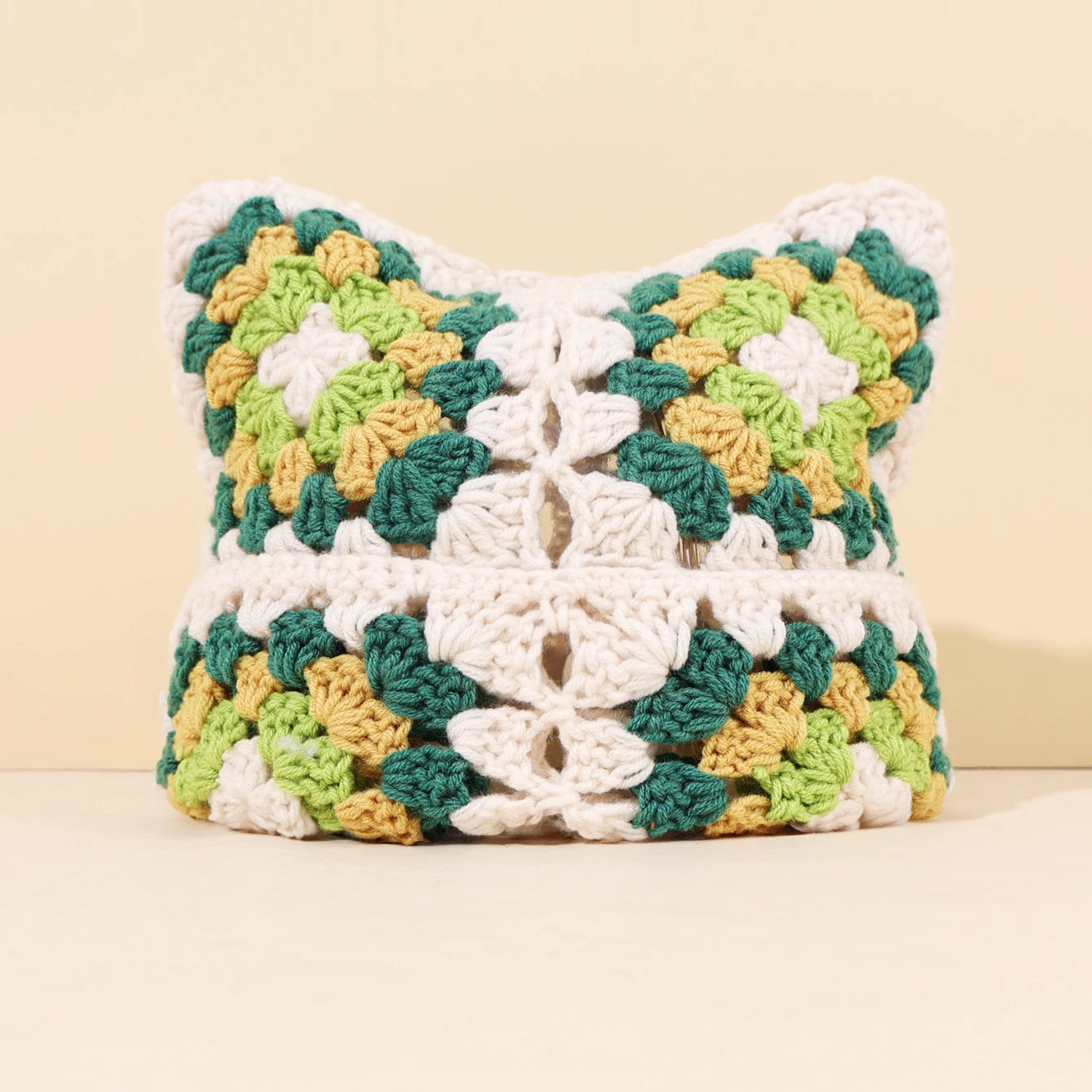 Cute Cat Ear Crochet Bucket Hat