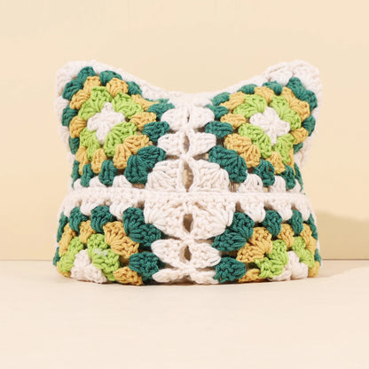 Cute Cat Ear Crochet Bucket Hat