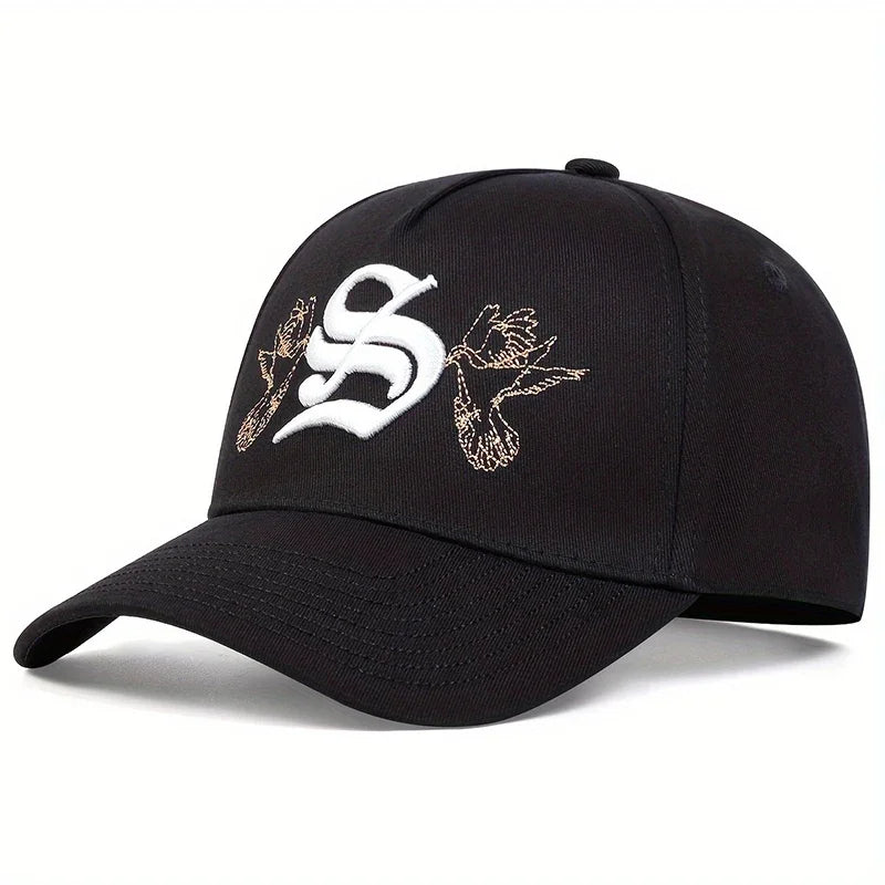 Fashion S Letter Embroidered Cotton Snapback Baseball Cap