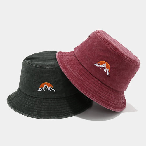 Unisex Washed Plain Bucket Hat Outdoor Travel Cap