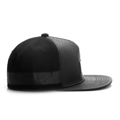 Metal Leather Patch Unisex Casual Snapback Cap