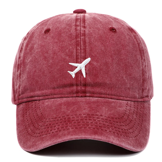 Washed Airplane Embroidered Baseball Cap
