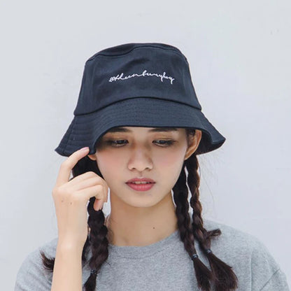 Letter Embroidery Casual Bucket Hat
