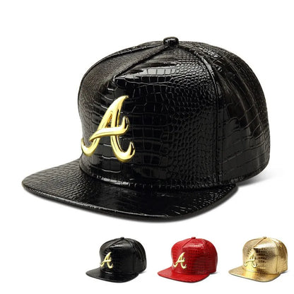 Crocodile Texture PU Leather Hip-Hop Snapback Cap