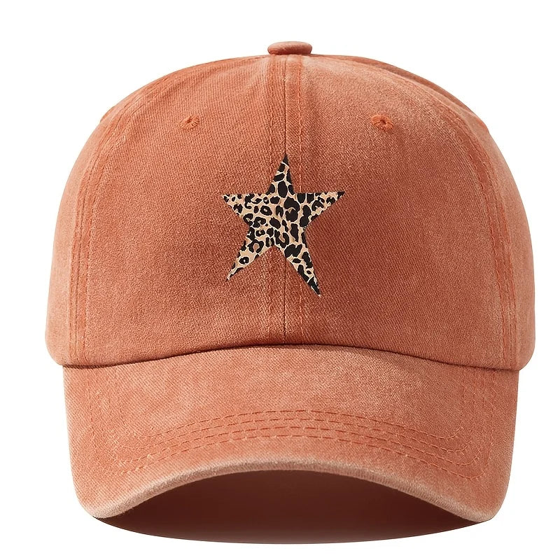 Retro Leopard Star Print Baseball Cap