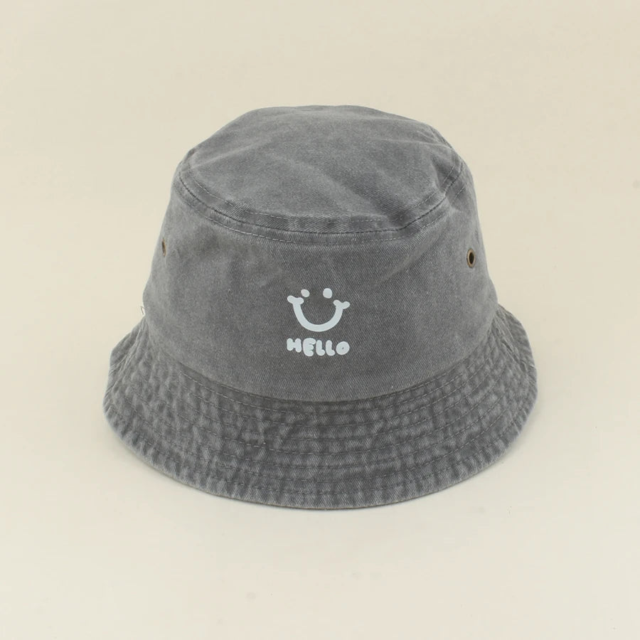 Kids Smile Face Cotton Bucket Hat